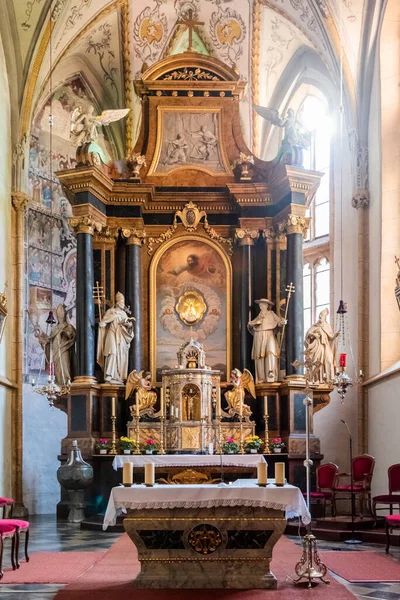 Katholieke Kerk Kathedraal Interieur Chiesa Mauthen — Stockfoto