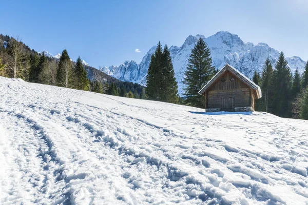 Valle Saisera Paesaggio Invernale Italia — Foto Stock