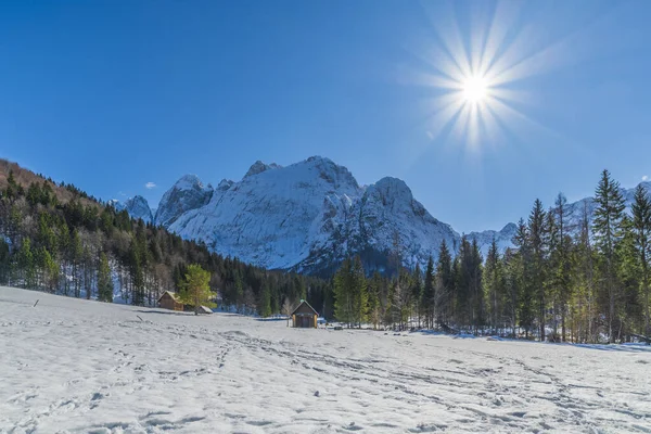 Valle Saisera Paisaje Invierno Italia — Foto de Stock