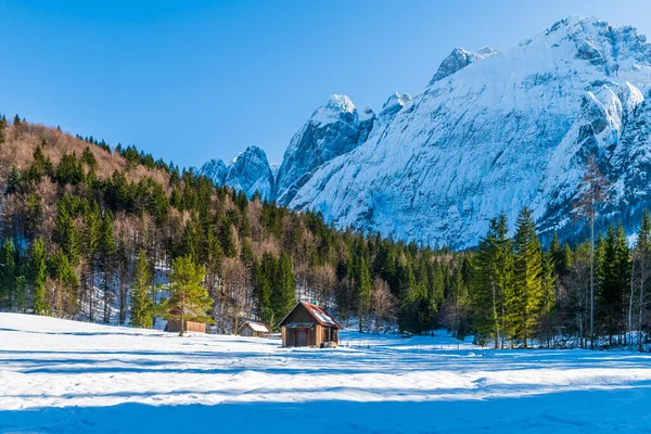 Зимний Пейзаж Долины Сайсера Италии — стоковое фото