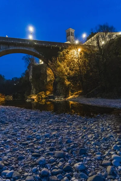 Cidade Noturna Cividale Del Friuli Itália — Fotografia de Stock