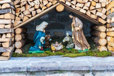 İtalya 'da kış aylarında Sappada manzarası 