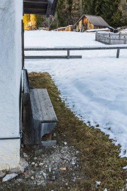 İtalya 'da kış aylarında Sappada manzarası 