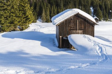 Monte Croce kış manzarası, İtalya 