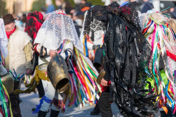 Karnaval Kuno Sauris Topeng Kayu Tradisional Italia — Stok Foto