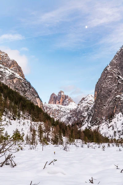 Монте Кроче Зимний Пейзаж Италия — стоковое фото