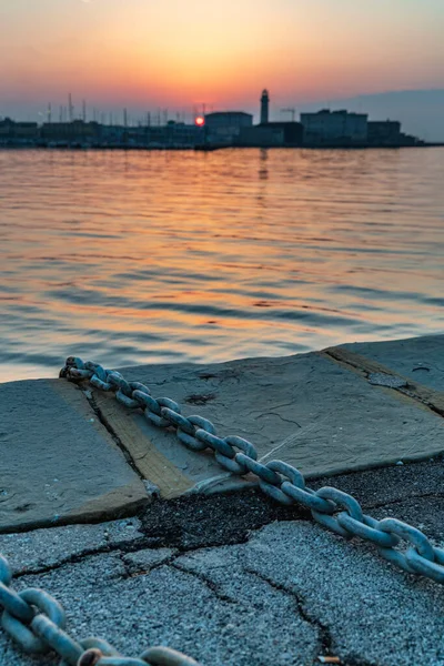 Trieste Cidade Capital Região Friuli Venezia Giulia Água Mar Pôr — Fotografia de Stock
