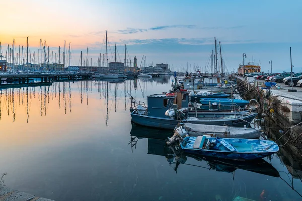 Sunset Sky Sea Trieste City Port Town Friuli Venezia Giulia — Stock Photo, Image
