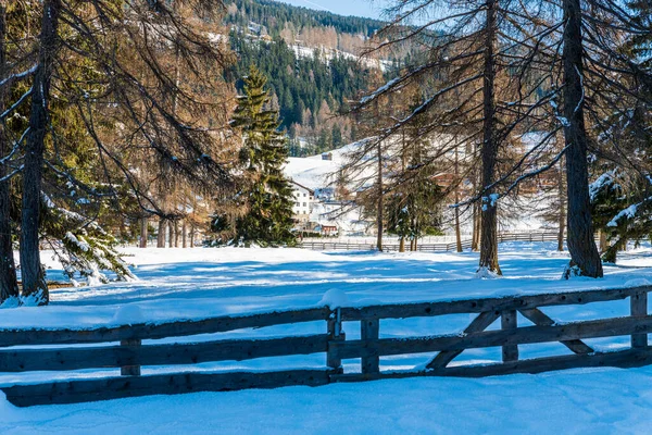 Val Fiscalina Sydtyrolen Vintersäsong Landskap Bergen — Stockfoto