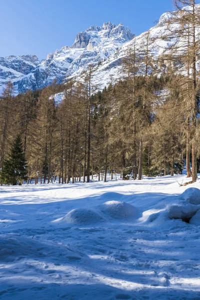 Валь Фискалина Южный Тироль Пейзаж Зимнего Сезона Горах — стоковое фото