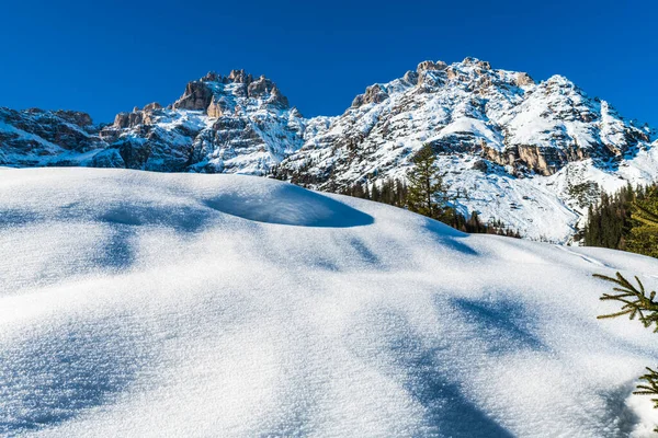 Val Fiscalina Tyrol Sud Paysage Hivernal Montagne — Photo