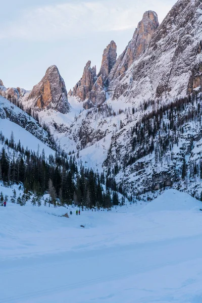 Val Fiscalina Tyrol Sud Paysage Hivernal Montagne — Photo