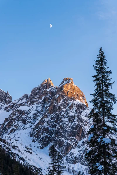 Verschneites Hochland Mit Blick Auf Die Natur Sexten Italien — Stockfoto