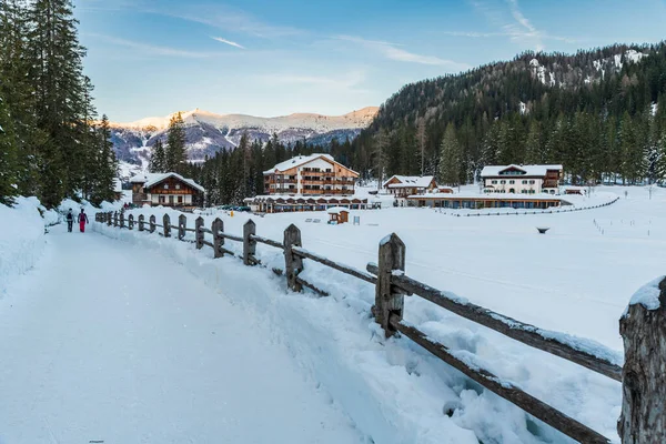 Verschneites Hochland Mit Blick Auf Die Natur Sexten Italien — Stockfoto
