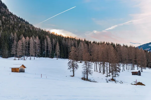 雪の高原の自然景観 セスト イタリア — ストック写真