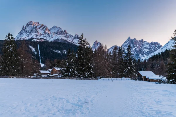 Altopiano Innevato Vista Natura Sesto Italia — Foto Stock