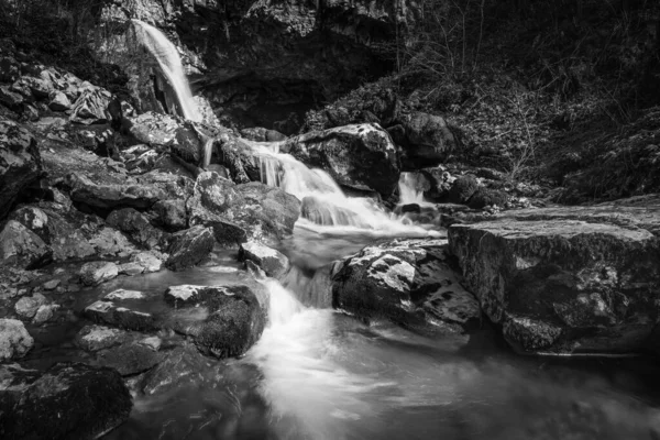 Шовкова Вода Чорно Білі Водоспади Фріулі — стокове фото