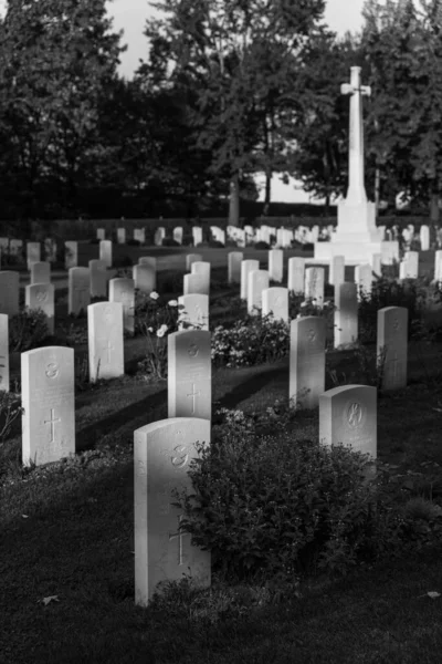 Черно Белое Фото Военного Кладбища Удине Италия — стоковое фото