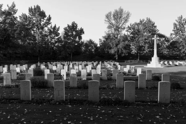 Photo Noir Blanc Cimetière Guerre Udine Italie — Photo