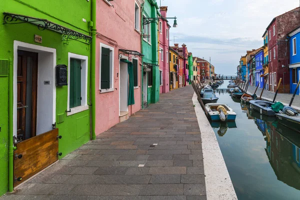 Day Time Burano Murano Channel Cityscape Multi Color Buildings Venice — Stock Photo, Image