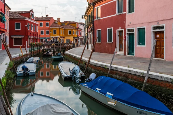 Burano Murano Channel Cityscape Multi Color Building Venice Italy — 스톡 사진