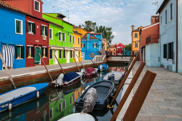 Day Time Burano Murano Channel Cityscape Multi Color Buildings Venice — Stock Photo, Image