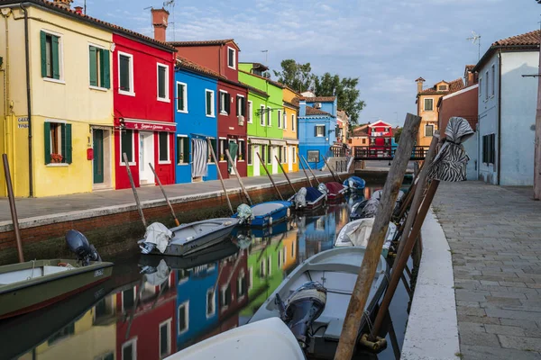 Burano Murano Channel Cityscape Multi Color Building Venice Italy — 스톡 사진