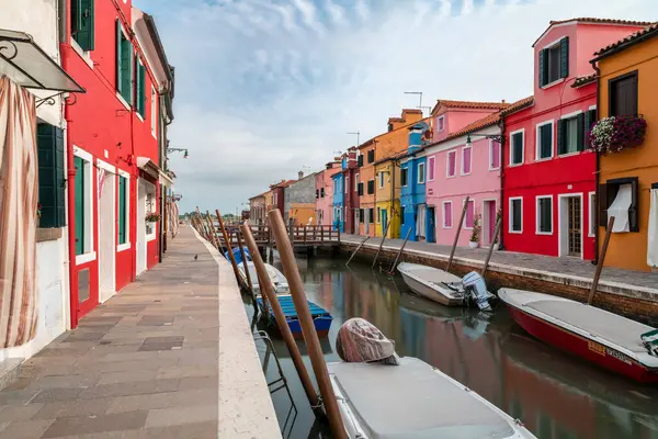Day Time Burano Murano Channel Cityscape Multi Color Buildings Venice — Stock Photo, Image