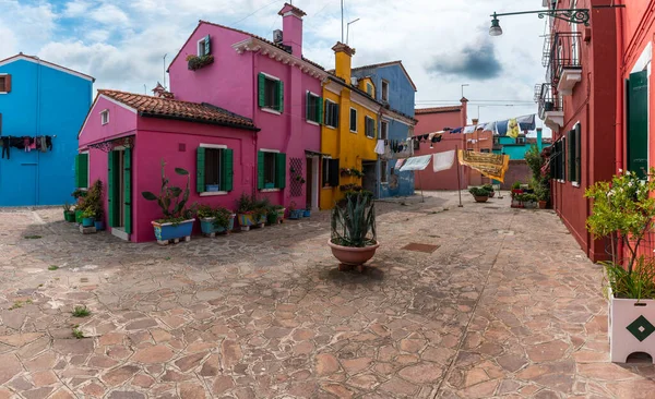 Murano Burano Zewnątrz Kolorowych Domów Włochy — Zdjęcie stockowe