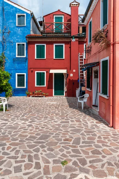 Murano Burano Außenseite Von Bunten Häusern Italien — Stockfoto