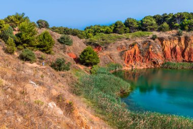 Deniz manzarası, Cava di Bauxite, Otranto, İtalya