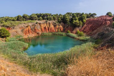 Deniz manzarası, Cava di Bauxite, Otranto, İtalya