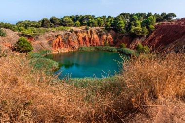 Deniz manzarası, Cava di Bauxite, Otranto, İtalya