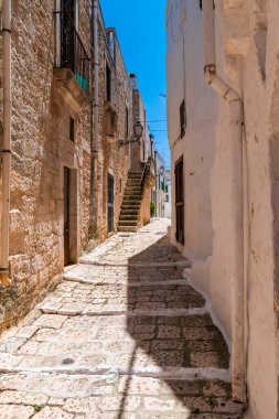 Ceglie Messapica, küçük kasaba komünü, güney İtalya mimarisi. 