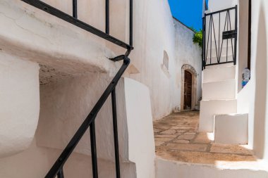 Ceglie Messapica, küçük kasaba komünü, güney İtalya mimarisi. 