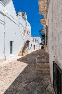 Ceglie Messapica, küçük kasaba komünü, güney İtalya mimarisi. 