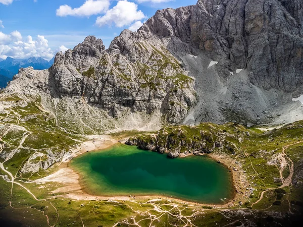 Vista Panorâmica Lago Coldai Itália — Fotografia de Stock