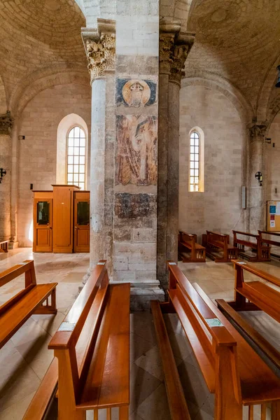 Oude Kathedraal Bitonto Italië Stenen Kerk Interieur — Stockfoto