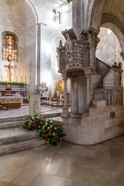 Velha Catedral Bitonto Itália Igreja Pedra Interior — Fotografia de Stock