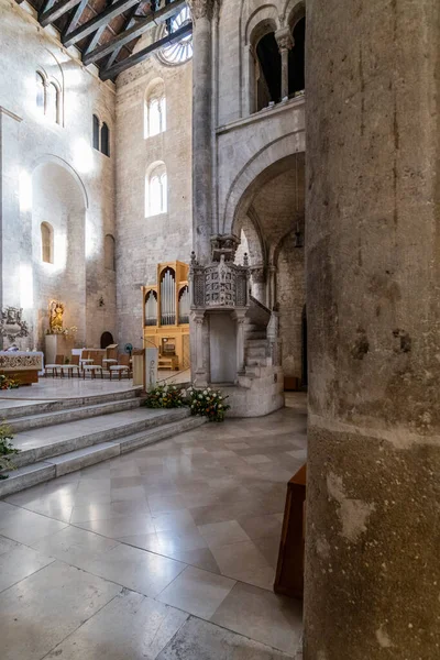 Gamla Katedralen Bitonto Italien Sten Kyrka Interiör — Stockfoto