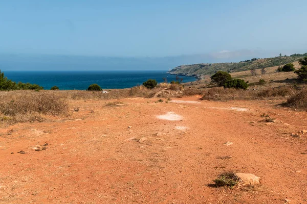 Vista Natural Com Paisagem Marinha Cava Bauxite Otranto Itália — Fotografia de Stock