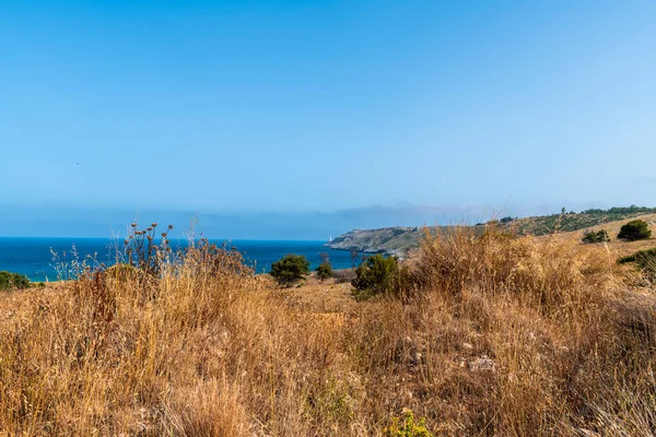 Vista Natural Com Paisagem Marinha Cava Bauxite Otranto Itália — Fotografia de Stock