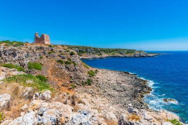 Torre Uluzzo Körfezi ve kıyı şeridi, Salento, İtalya