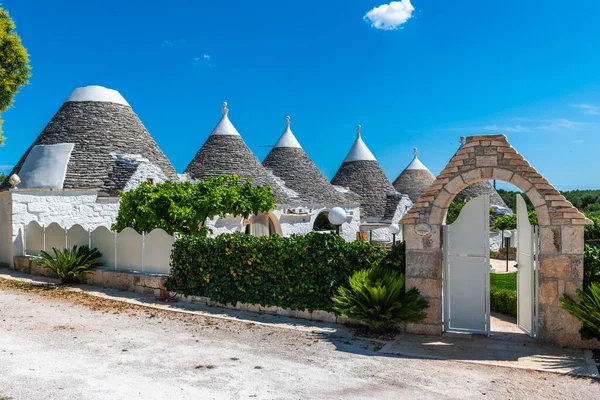 Einzigartige Trulli Häuser Mit Konischen Dächern Alberobello Kleinstadt Und Gemeinde — Stockfoto