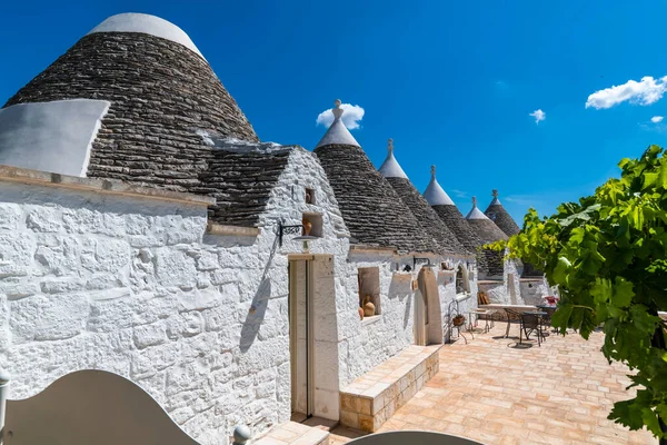 Einzigartige Trulli Häuser Mit Konischen Dächern Alberobello Kleinstadt Und Gemeinde — Stockfoto