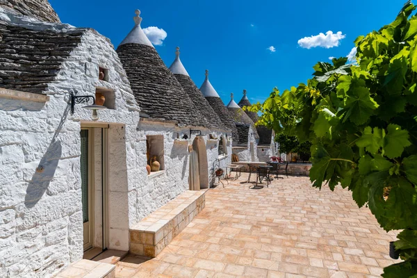 Einzigartige Trulli Häuser Mit Konischen Dächern Alberobello Kleinstadt Und Gemeinde — Stockfoto