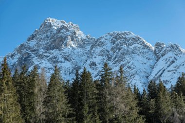 İtalya 'da kış aylarında Sappada manzarası 