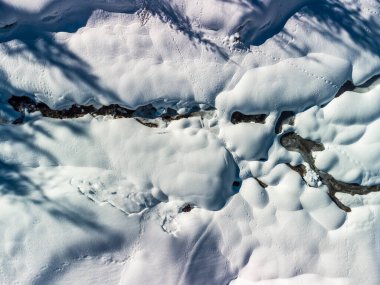 İtalya 'da kış aylarında Sappada manzarası 