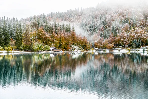 Krásný Výhled Přírodu Fusine Lake Itálie — Stock fotografie