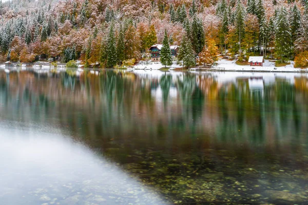 Prachtig Uitzicht Natuur Fusine Meer Italië — Stockfoto